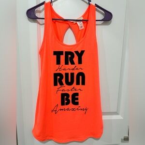Women's Neon Orange Graphic Tank Top